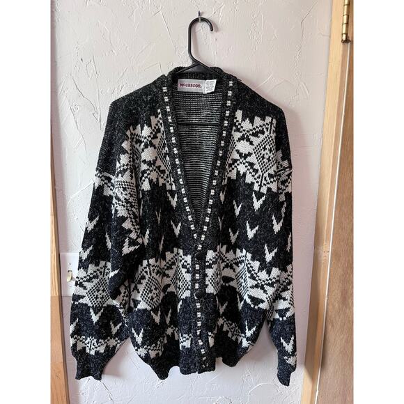 Vintage McGregor Snowflake Sweater Cardigan Sz XL - Picture 1 of 4